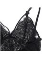 Subblime - Babydoll in Pizzo Trasparente con Spalline Regolabili L/XL Nero
