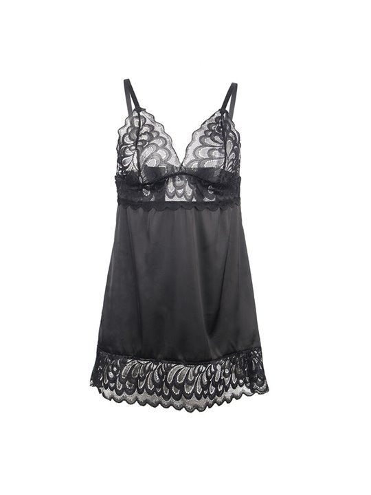 Subblime - Babydoll With Floral Print Chest Black L/Xl