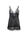 Subblime - Babydoll con Pizzo Floreale e Perizoma Abbinato L/XL Nero