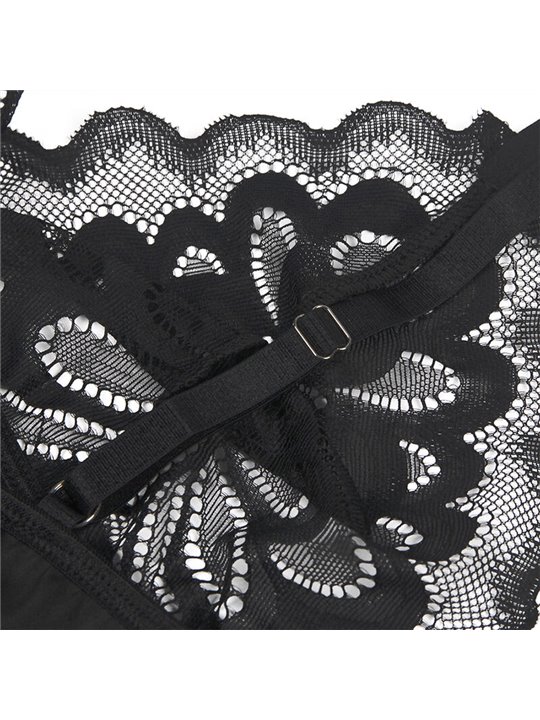 Subblime - Babydoll With Floral Print Chest Black L/Xl