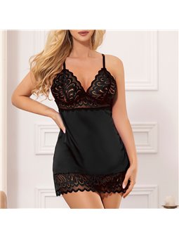 Subblime - Babydoll With Floral Print Chest Black L/Xl