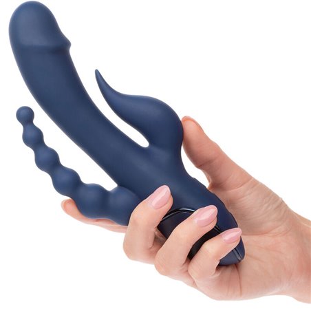 Calexotics Triple Orgasm - Vibratore Rabbit in Silicone Triplo Orgasmo Blu