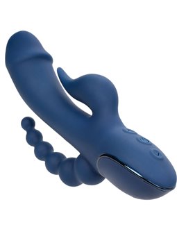 Calexotics Triple Orgasm - Vibratore Rabbit in Silicone Triplo Orgasmo Blu