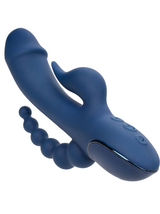 Calexotics Triple Orgasm - Vibratore Rabbit in Silicone Triplo Orgasmo Blu