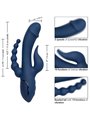 Calexotics Triple Orgasm - Vibratore Rabbit in Silicone Triplo Orgasmo Blu