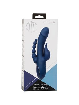 Calexotics Triple Orgasm - Vibratore Rabbit in Silicone Triplo Orgasmo Blu