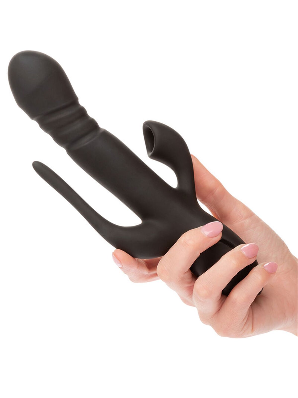 Calexotics Triple Euphoria - Vibratore Rabbit in Silicone Triplo Orgasmo Nero