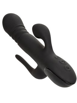Calexotics Triple Euphoria - Vibratore Rabbit in Silicone Triplo Orgasmo Nero