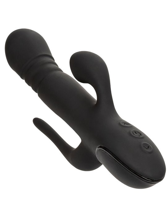Calexotics Triple Euphoria - Vibratore Rabbit in Silicone Triplo Orgasmo Nero