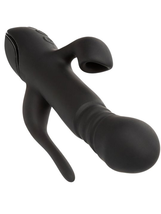 Calexotics Triple Euphoria - Vibratore Rabbit in Silicone Triplo Orgasmo Nero