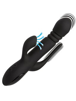 Calexotics Triple Euphoria - Vibratore Rabbit in Silicone Triplo Orgasmo Nero