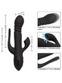 Calexotics Triple Euphoria - Vibratore Rabbit in Silicone Triplo Orgasmo Nero