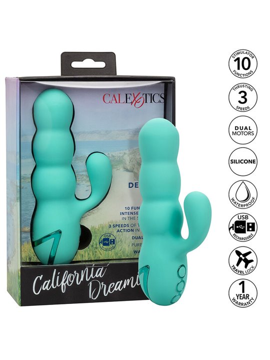 Calexotics Del Mar Diva - Vibratore Rabbit con Funzione Up & Down Verde Acqua