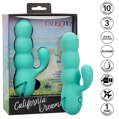 Calexotics Del Mar Diva - Vibratore Rabbit con Funzione Up & Down Verde Acqua