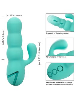 Calexotics Del Mar Diva - Vibratore Rabbit con Funzione Up & Down Verde Acqua