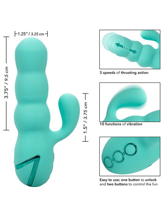 Calexotics Del Mar Diva - Vibratore Rabbit con Funzione Up & Down Verde Acqua