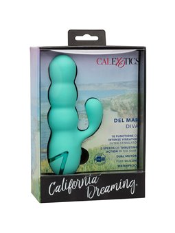 Calexotics Del Mar Diva - Vibratore Rabbit con Funzione Up & Down Verde Acqua