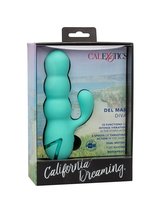 Calexotics Del Mar Diva - Vibratore Rabbit con Funzione Up & Down Verde Acqua
