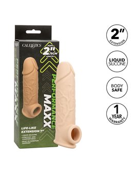 Calexotics Performance Maxx - Dildo Cavo Estensore per Pene 18,5 Cm Beige