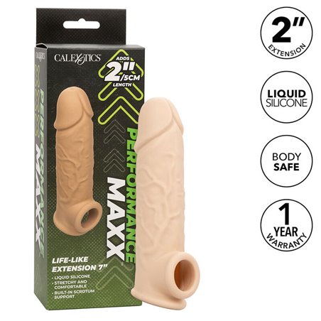 Calexotics Performance Maxx - Dildo Cavo Estensore per Pene 18,5 Cm Beige