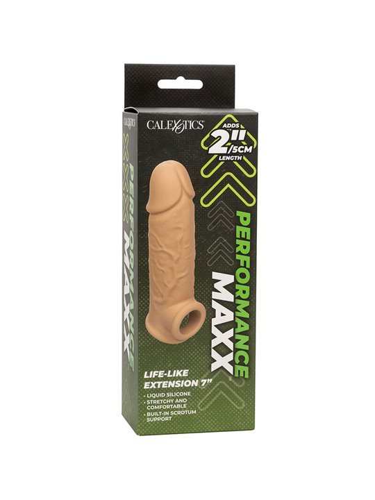 Calexotics Performance Maxx - Dildo Cavo Estensore per Pene 18,5 Cm Beige