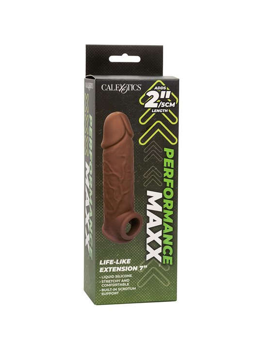 Calexotics Performance Maxx - Dildo Cavo Estensore per Pene 18,5 Cm Marrone
