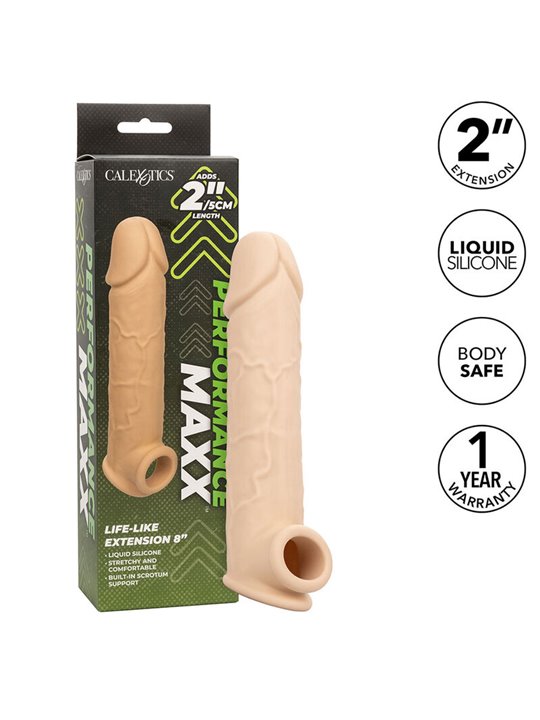 Calexotics Performance Maxx - Dildo Cavo Estensore per Pene 22,25 Cm Beige