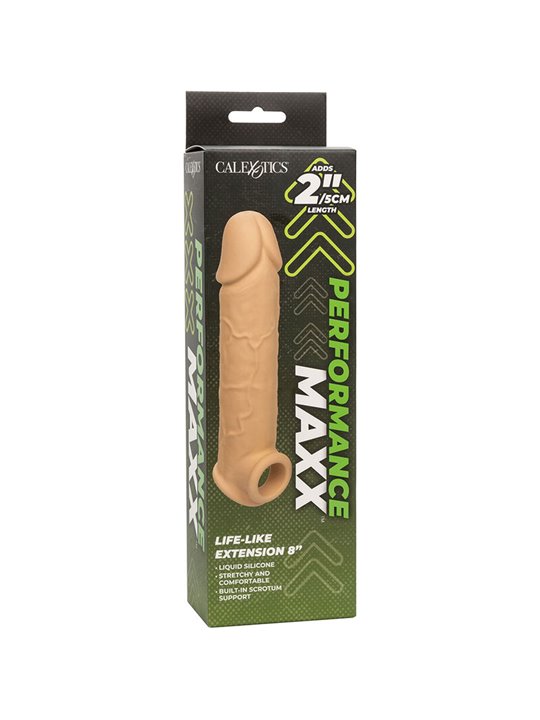 Calexotics Performance Maxx - Dildo Cavo Estensore per Pene 22,25 Cm Beige