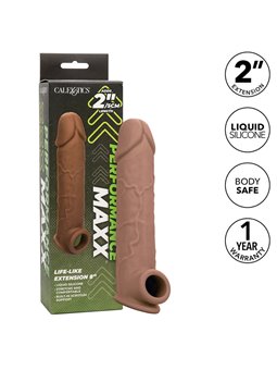 Calexotics Performance Maxx - Dildo Cavo Estensore per Pene 22,25 Cm Marrone