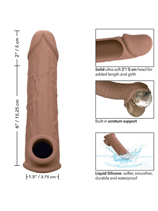 Calexotics Performance Maxx - Dildo Cavo Estensore per Pene 22,25 Cm Marrone