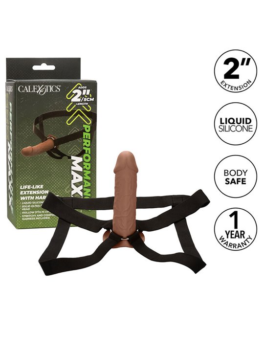 Calexotics - Performance Maxx Life-Like Extension With Harness Brown Skin