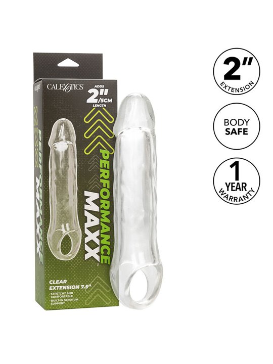 Calexotics Performance Maxx - Dildo Cavo Estensore Pene 23,5 Cm Trasparente