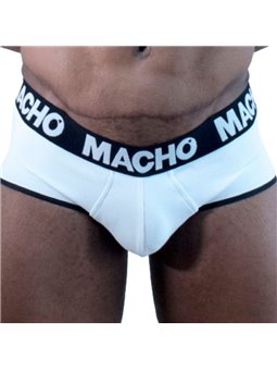 Macho MS30BL - Slip Taglio Classico con Coppa di Rinforzo Taglia L Bianco