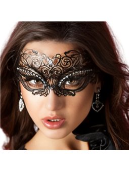 Chilirose CR 3706 - Maschera Nera in Ottone con Strass Taglia Unica