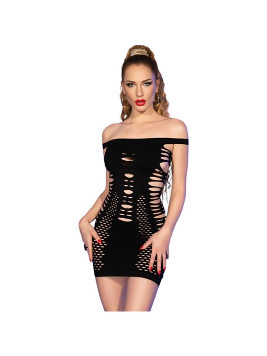 Chilirose CR 4711 - Mini Abito Sexy senza Cuciture Taglia S/M Nero