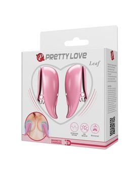 Pretty Love Leaf - Pinze Vibranti per Capezzoli 10 Funzioni - Colore Rosa