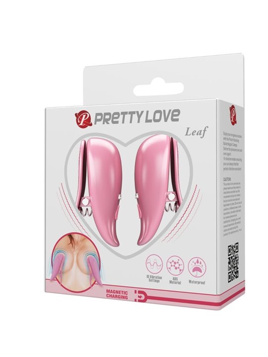 Pretty Love Leaf - Pinze Vibranti per Capezzoli 10 Funzioni - Colore Rosa