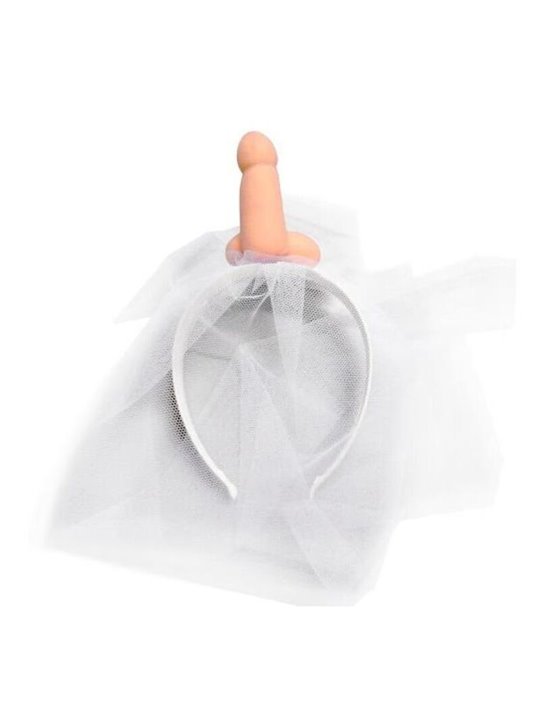 Diablo Picante - White Bridal Veil With Penis