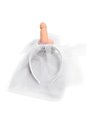 Diablo Picante - Velo da Sposa Bianco con Pene per Addio al Nubilato