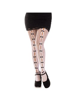 Leg Avenue - Stockings with Openings Heart & Bows White