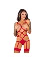 Livco Corsetti Fashion - Thiara LC 20213 Set Body + Stockings Red S/M