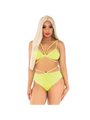Leg Avenue - Completo Intimo Reggiseno e Slip a Vita Alta Taglia Unica Giallo