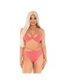 Leg Avenue - Top & Panties Coral with Straps