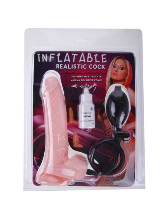 Baile - Inflatable Realistic Inflatable Dildo with Suction Cup 19.3 CM