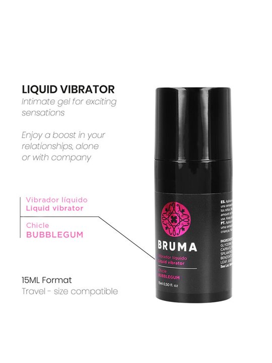 Bruma - Vibratore Liquido Ultra Scorrevole Aroma Bubblegum 15 ML