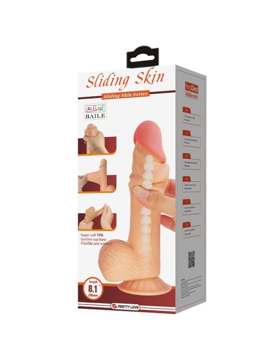 Pretty Love - Sliding Skin Series Realistic Dildo With Sliding Skin Suction Cup 20.6 Cm