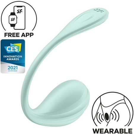 Satisfyer Smooth Petal - Stimolatore Punto G Verde Acqua con App Gratuita