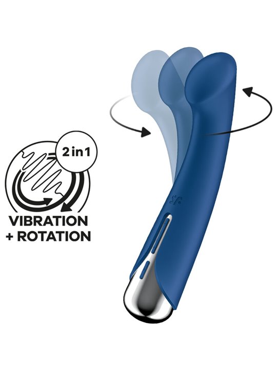 Satisfyer Spinning G-Sport 1 - Vibratore Blu in Silicone con Testa Rotante