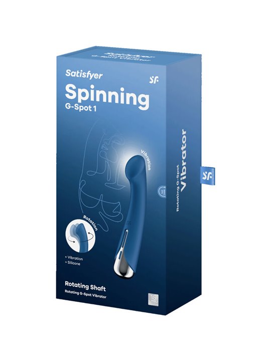 Satisfyer Spinning G-Sport 1 - Vibratore Blu in Silicone con Testa Rotante