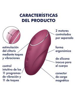 Satisfyer - Tap & Climax 1 Lay-On Vibrator Red